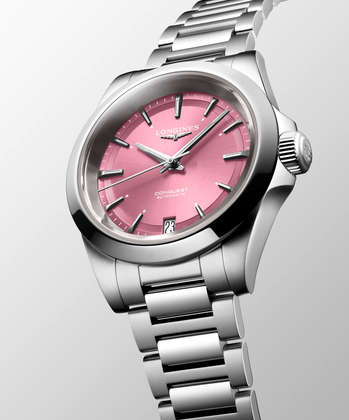 Longines Conquest Automatic Pink Dial 34mm Watch L3.430.4.99.6