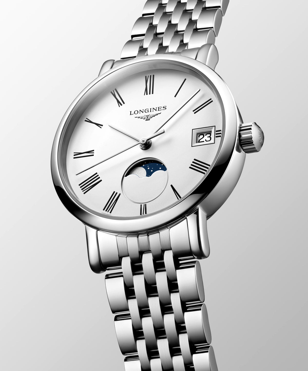 Longines Elegant Moonphase White Dial 30mm Watch L4.330.4.11.6