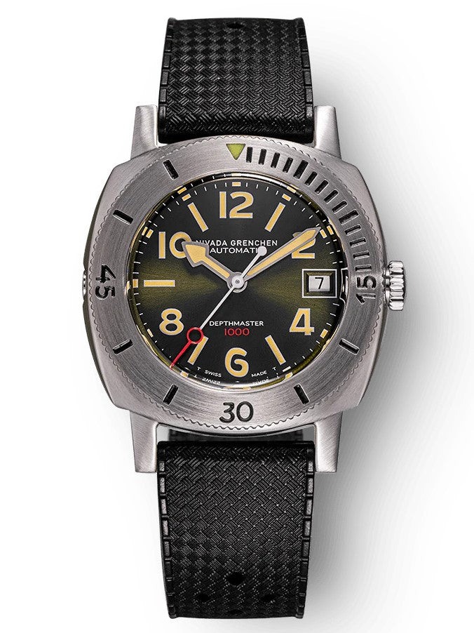 Nivada Grenchen Depthmaster Green Date 39mm Watch 14103A01