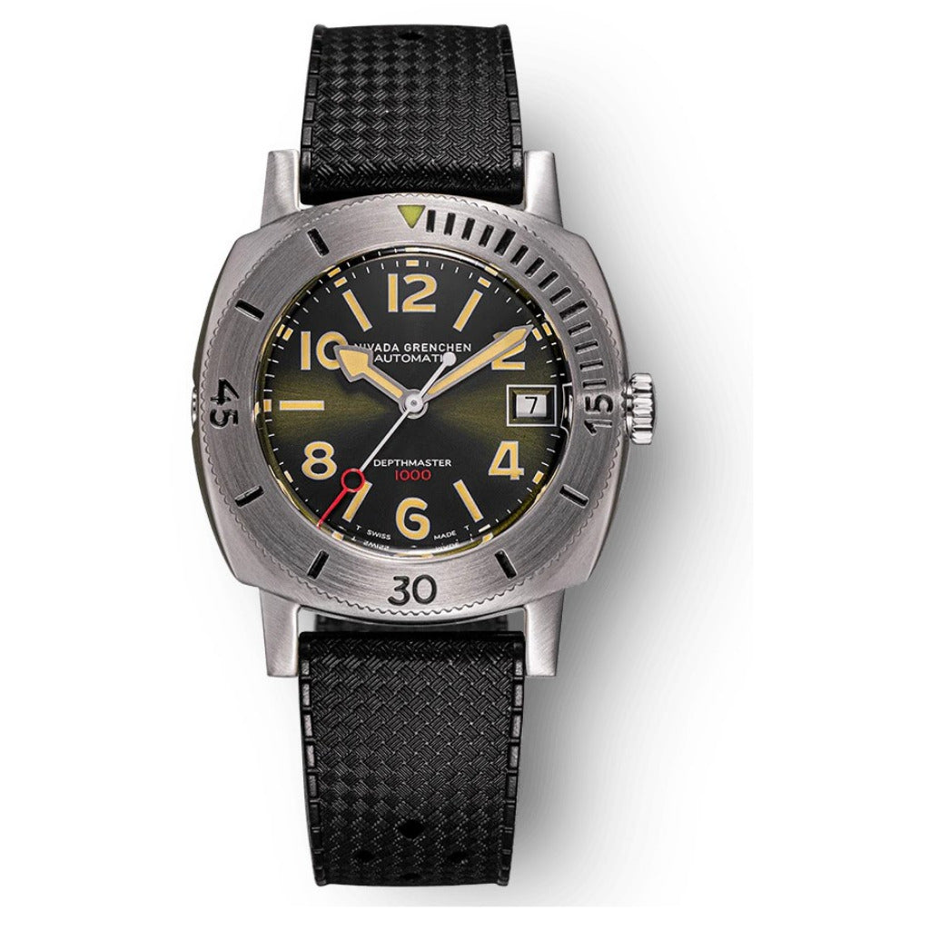 Nivada Grenchen Depthmaster Green Date 39mm Watch 14103A01