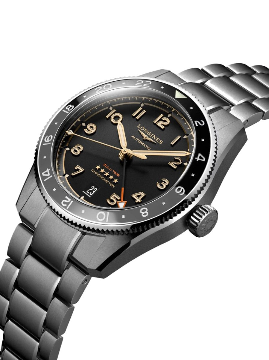 Longines Spirit Zulu Time Titanium 39mm Watch L3.802.1.53.6