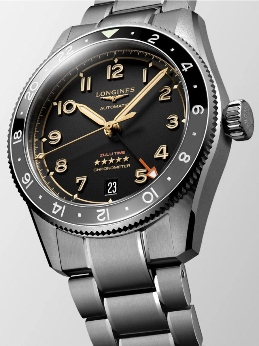 Longines Spirit Zulu Time Titanium 39mm Watch L3.802.1.53.6