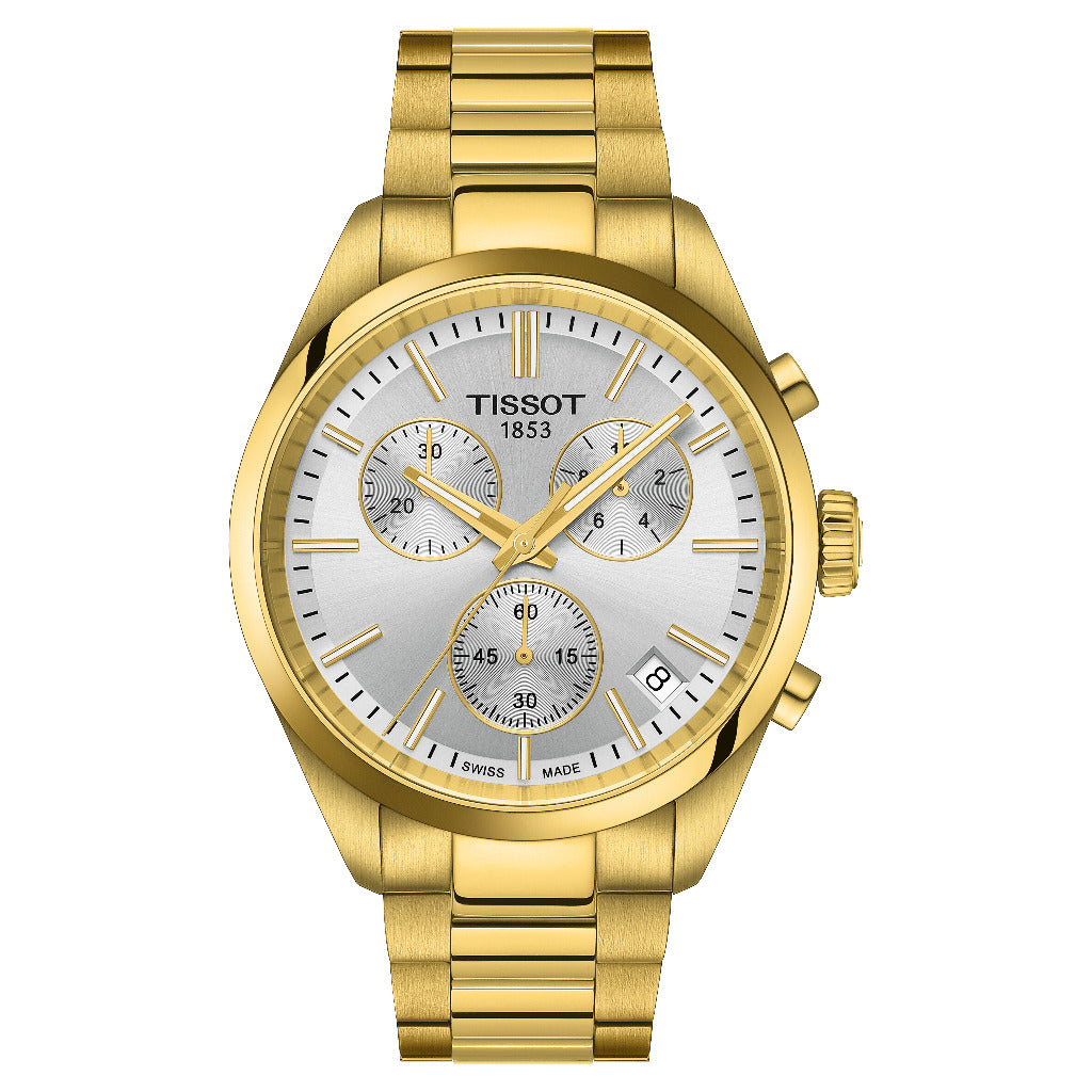 Tissot PR 100 Gold Chronograph 40mm Watch T150.417.33.031.00