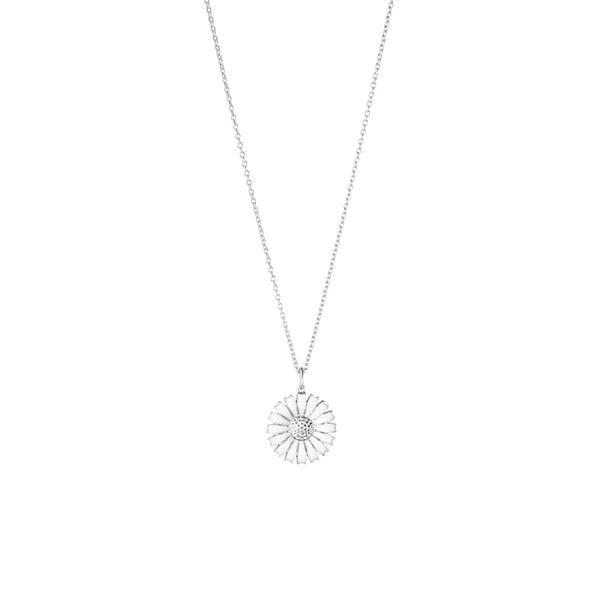 Georg Jensen Daisy Pendant, Sterling Silver, White Enamel