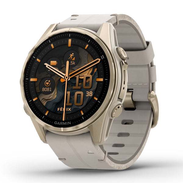 Garmin Fenix 8 - 43mm Sapphire AMOLED Soft Gold & Fog Grey 010-02903-40