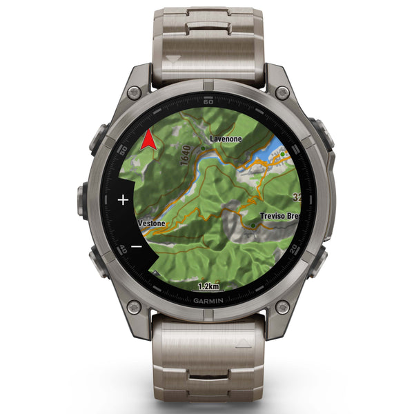 Garmin Fenix 8 - 47mm Sapphire AMOLED Titanium Bracelet & Black Rubber Strap 010-02904-40