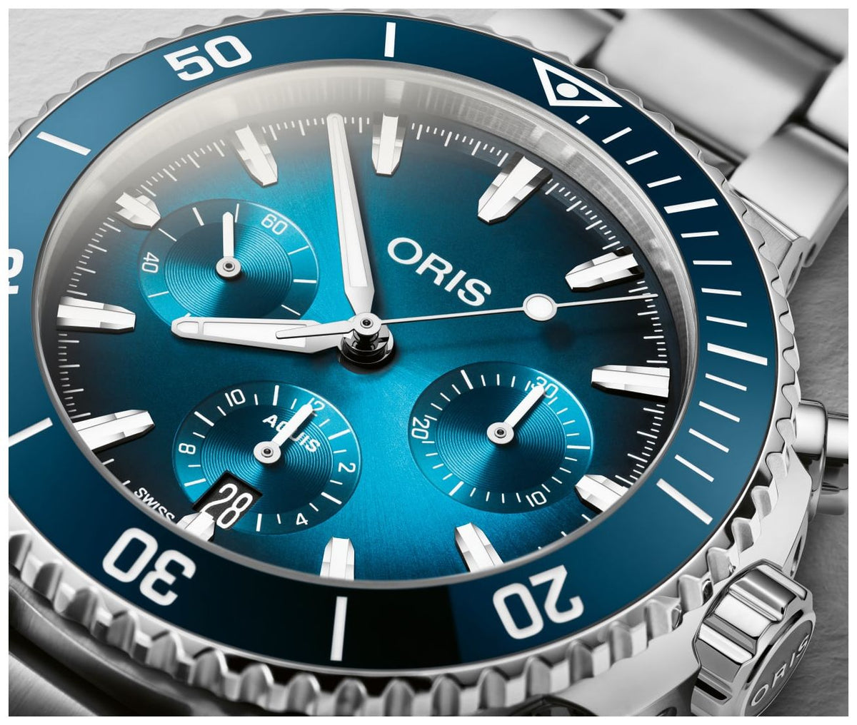 Oris Aquis Date Chronograph Blue Dial 43.5mm Watch