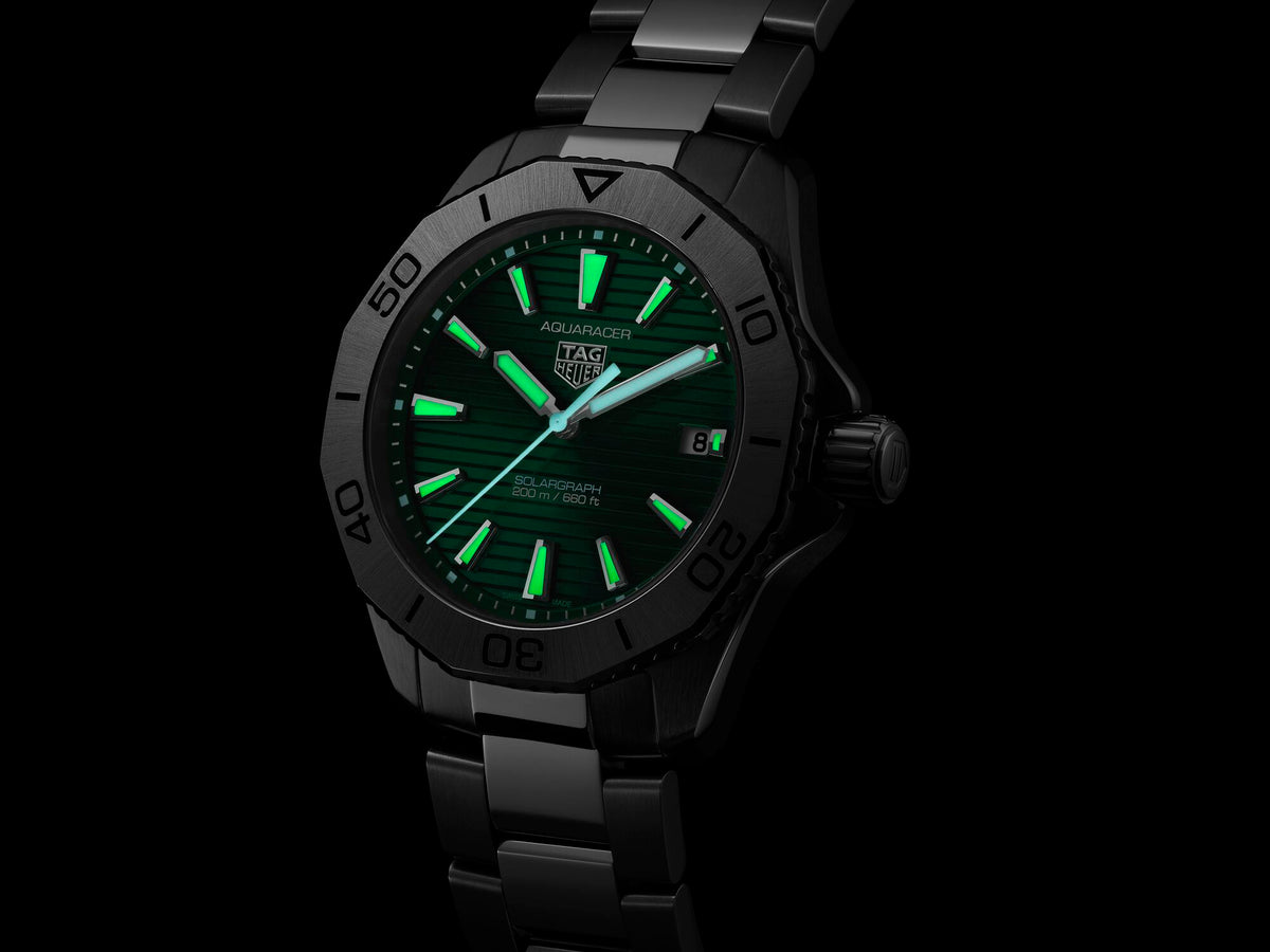 Tag Heuer Aquaracer Professional 200 Solargraph Steel Green 40mm Watch WBP1115.BA0000