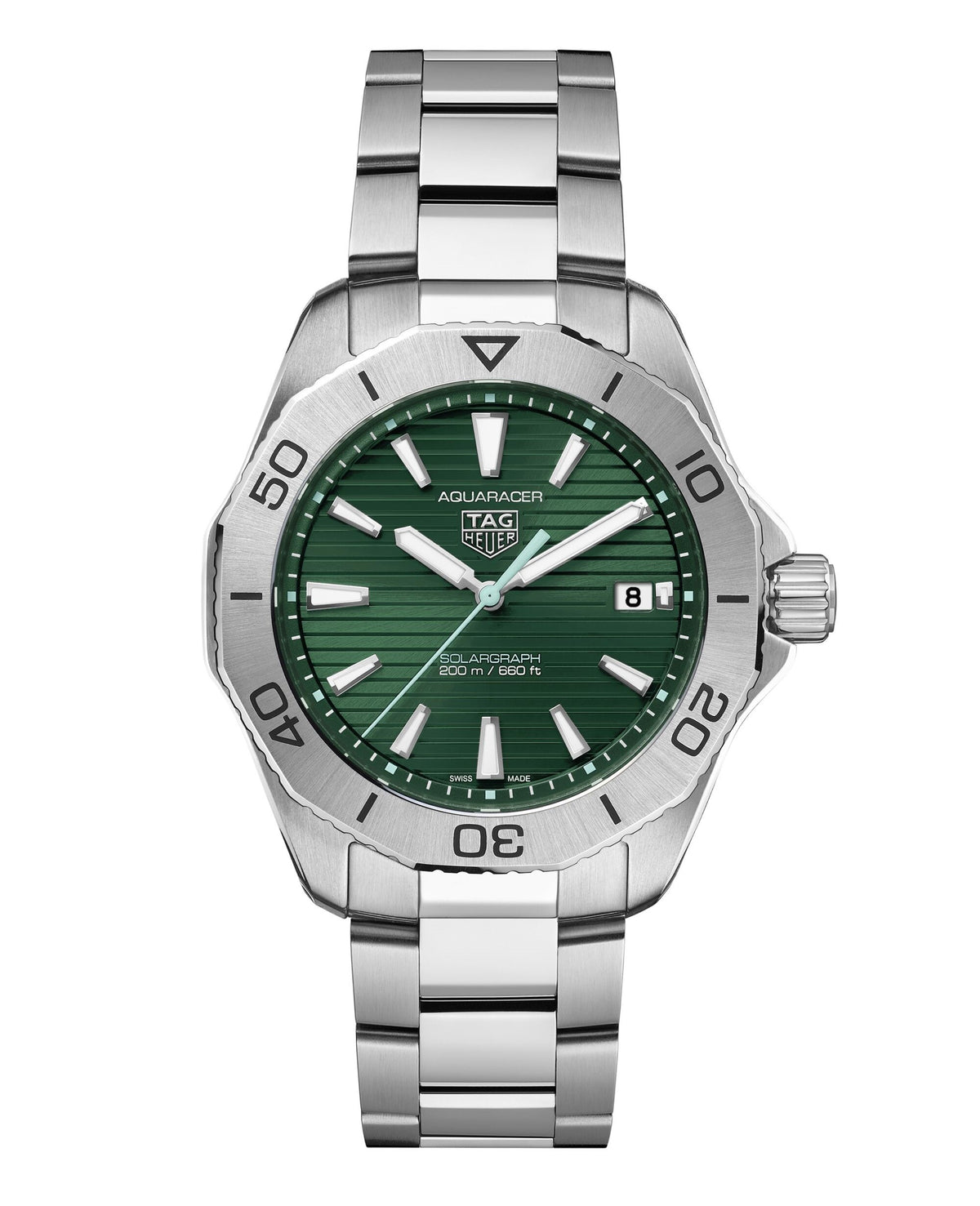 Tag Heuer Aquaracer Professional 200 Solargraph Steel Green 40mm Watch WBP1115.BA0000