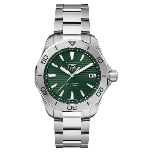 Tag Heuer Aquaracer Professional 200 Solargraph Steel Green 40mm Watch WBP1115.BA0000
