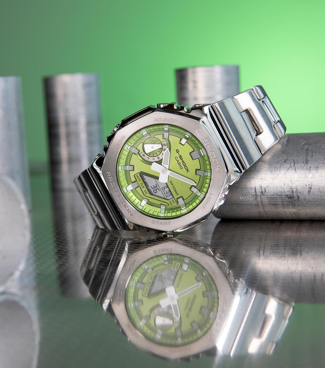 G-SHOCK Metal Covered 2100 Series Green Watch GM-2110D-3AER