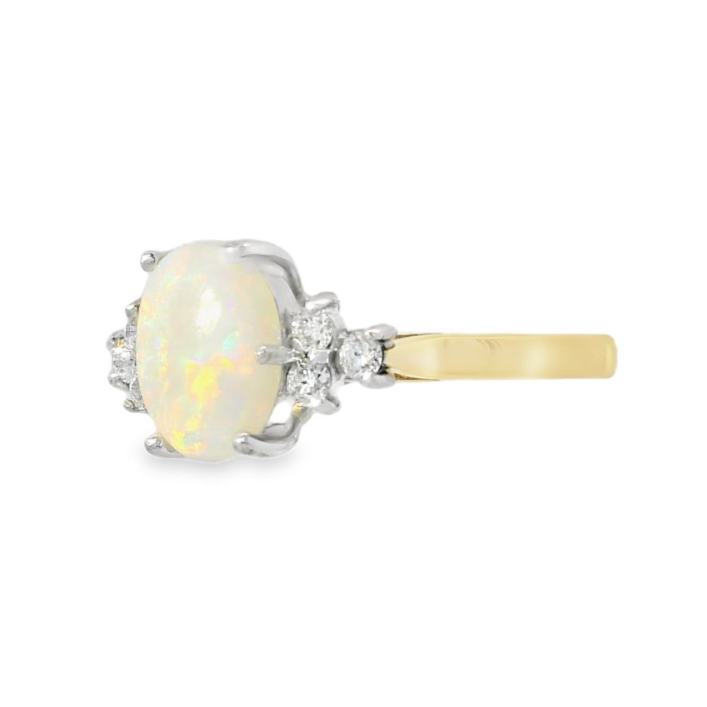 Opal & Diamond 18ct Yellow Gold Ring