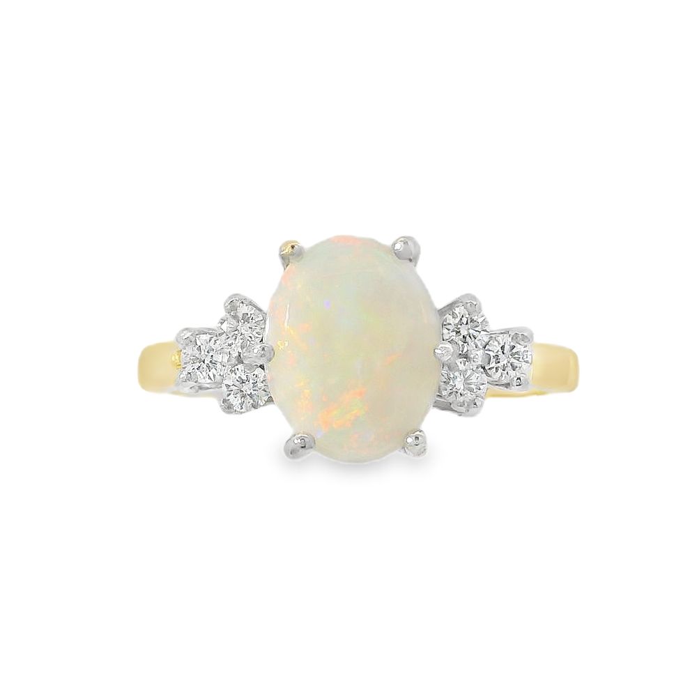 Opal & Diamond 18ct Yellow Gold Ring