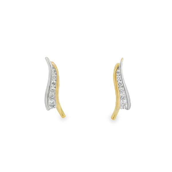 Diamond 18ct Yellow & White Gold Earrings