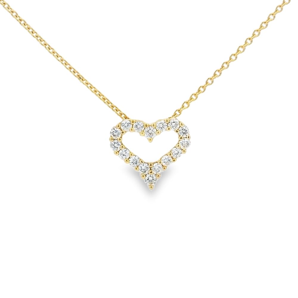 Diamond 18ct Yellow Gold Heart Shape Pendant