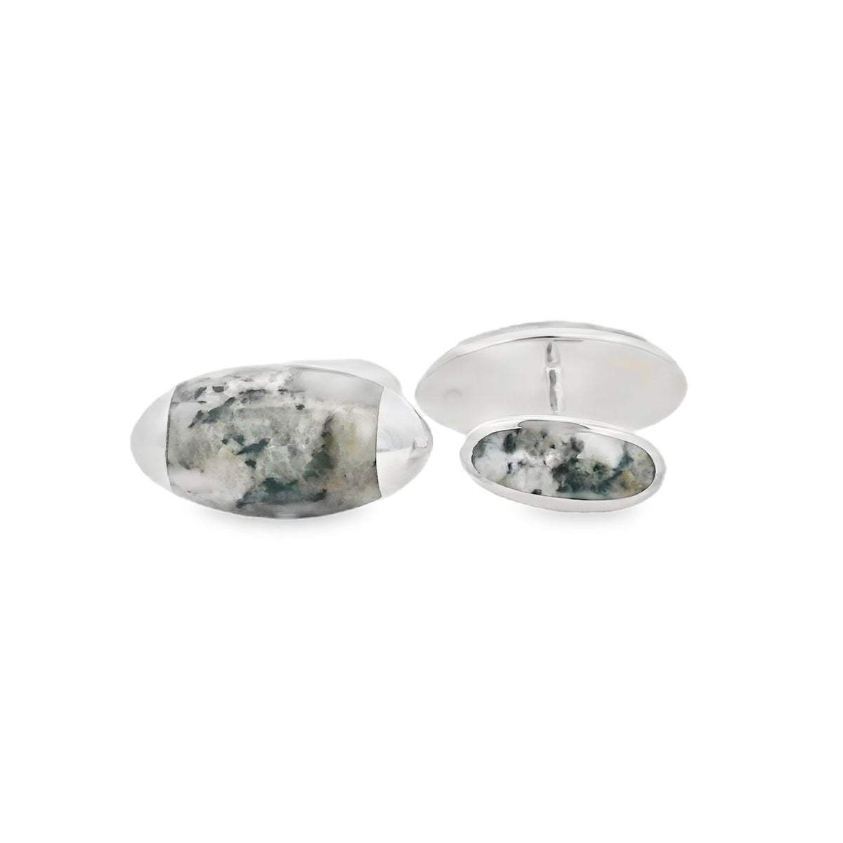 Silver Kemnay Granite Torpedo Cufflinks