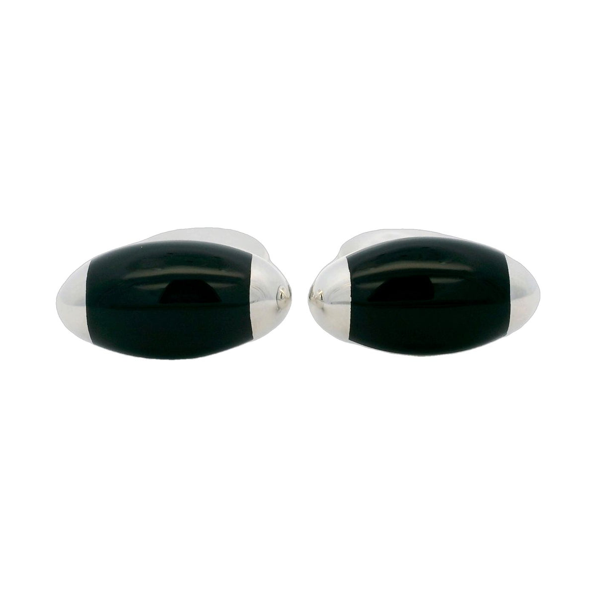 Silver Torpedo Onyx Cufflinks