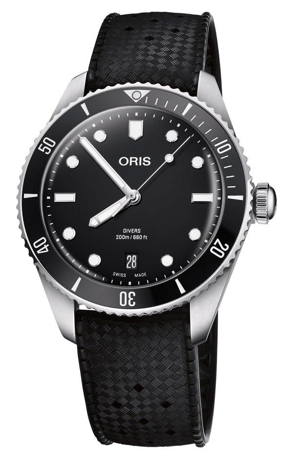 Oris Divers Date Black 39mm Watch 01 733 7795 4054