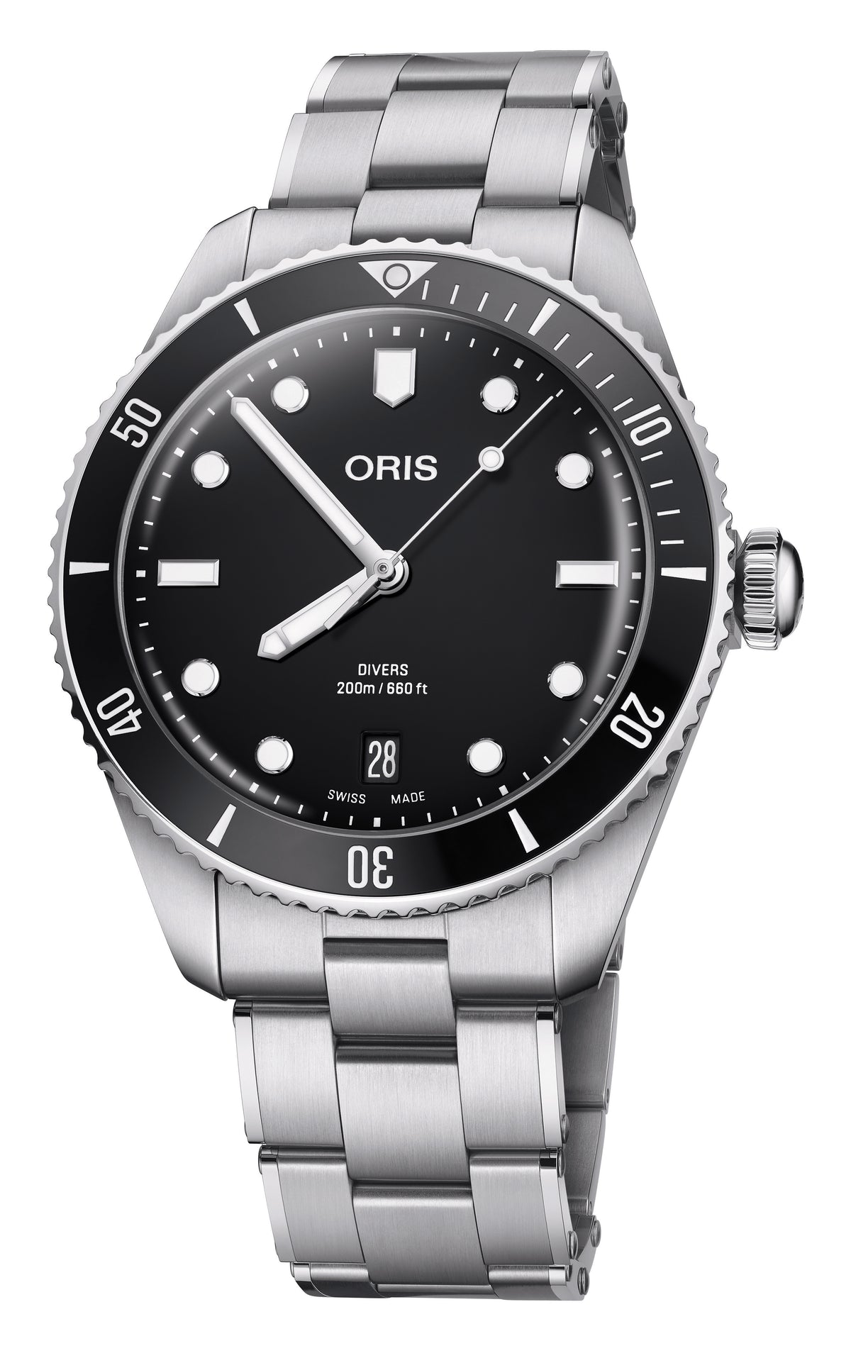 Oris Divers Date Black 39mm Watch 01 733 7795 4054