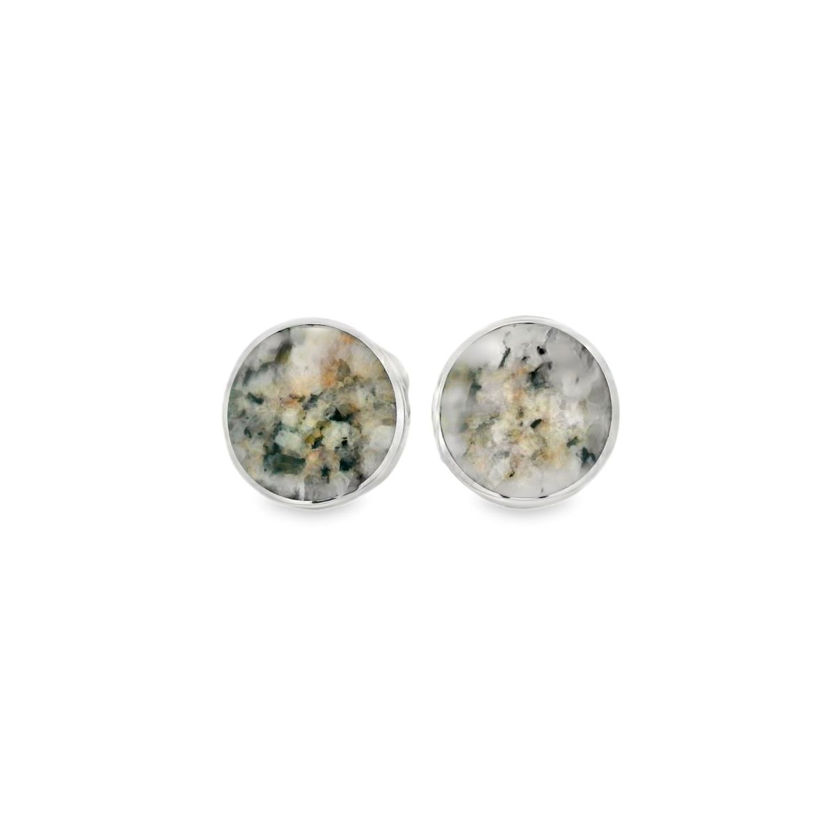Silver Kemnay Granite Round Cufflinks