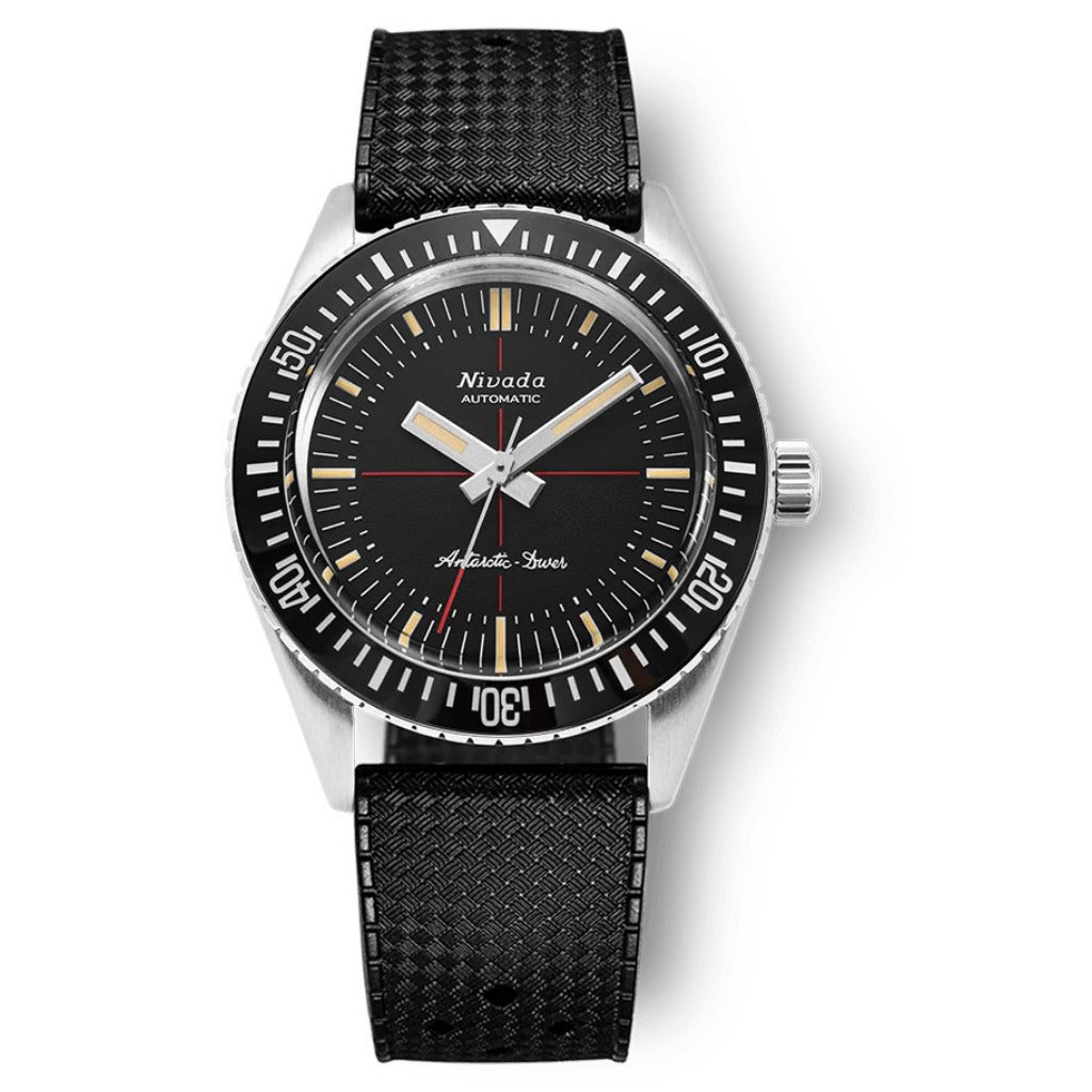 Nivada Grenchen Antarctic Diver, No Date on Rubber Tropic 38mm Watch 32044A01