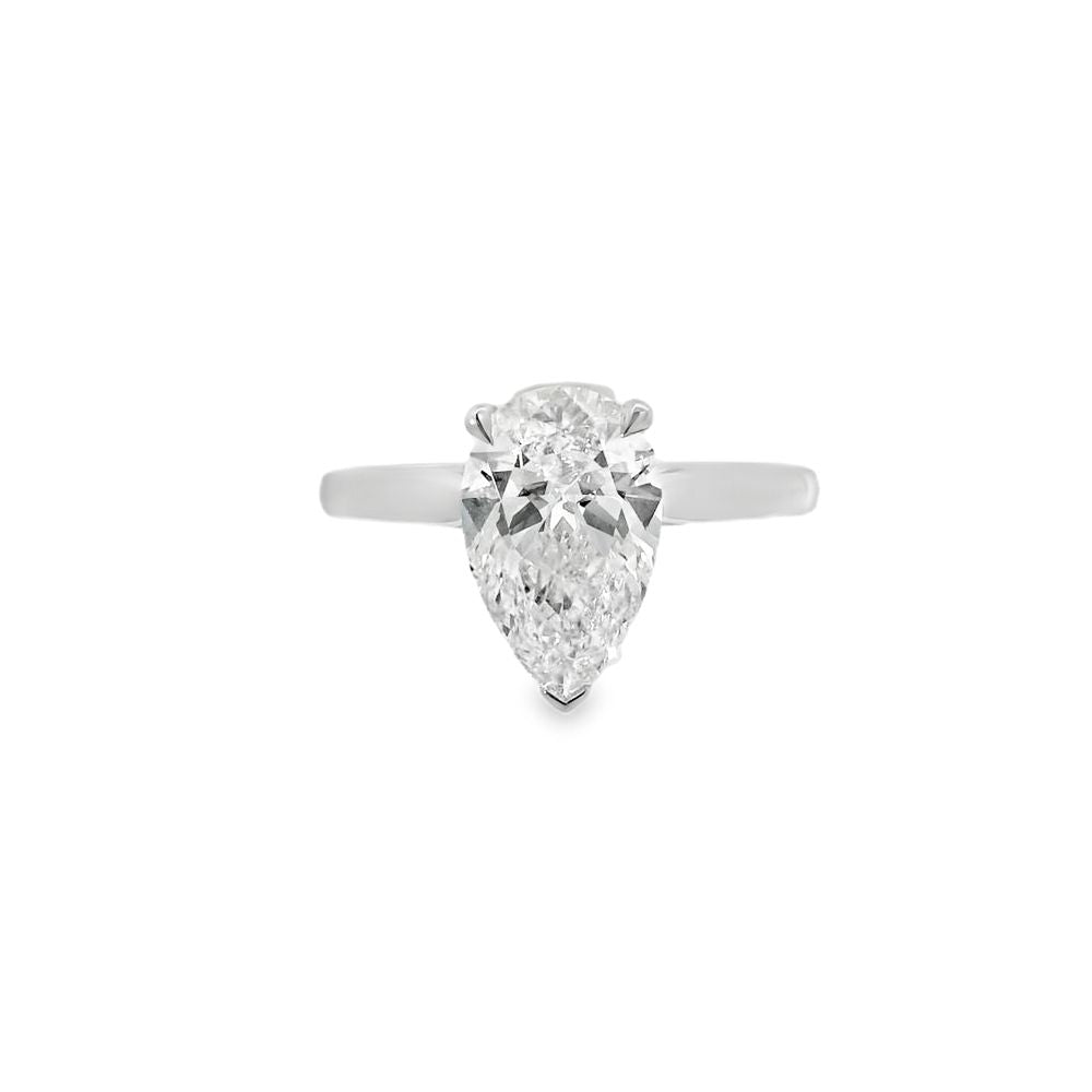 Pear Cut Single Stone 2.04ct Lab Grown Diamond, Platinum