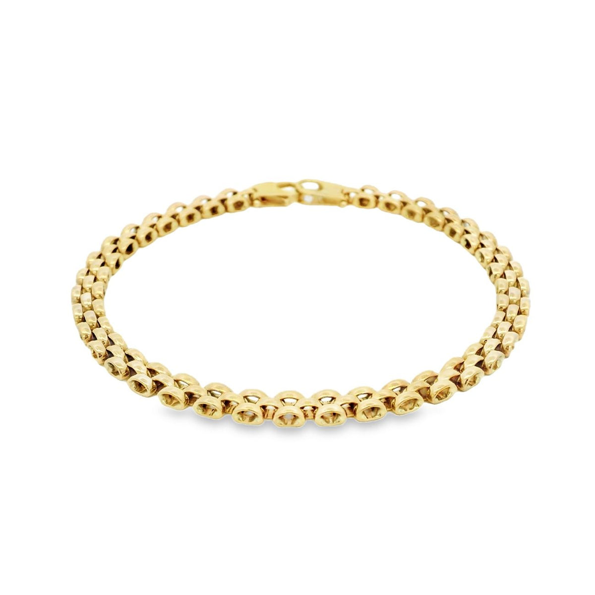 9ct Yellow Gold Brick Link Bracelet