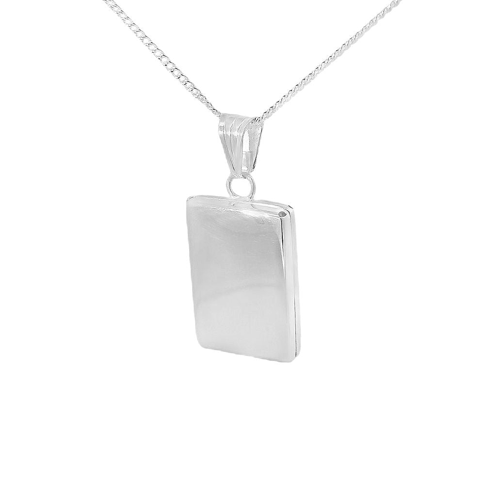 Silver 22x15mm Plain Flat Rectangular Locket