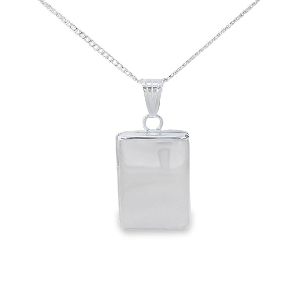Silver 22x15mm Plain Flat Rectangular Locket