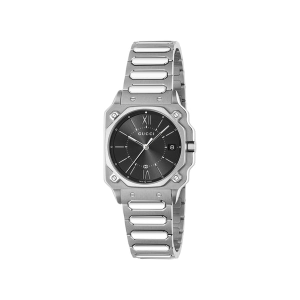 Gucci G-Flat Stainless Steel 30mm Black Watch YA166505