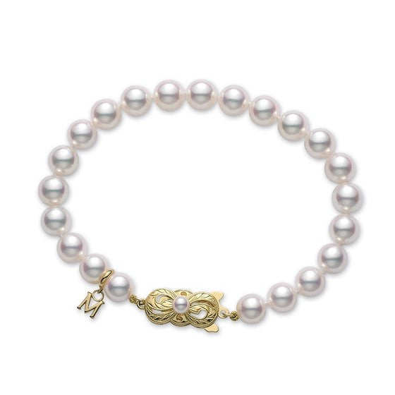 Mikimoto Yellow Gold Clasp Strand Bracelet