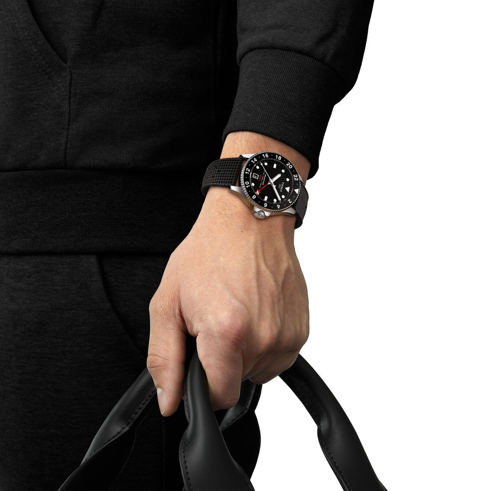 Tissot Seastar 1000 Quartz GMT Black 40mm Watch T1208521705100