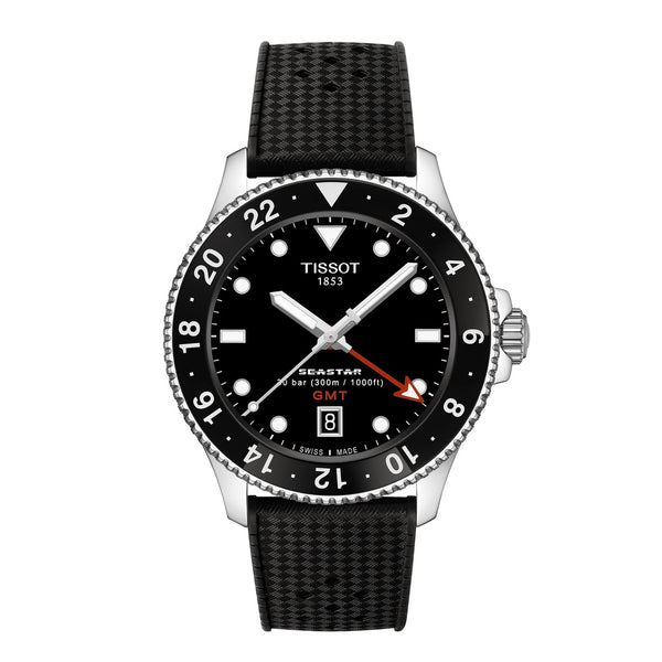 Tissot Seastar 1000 Quartz GMT Black 40mm Watch T1208521705100