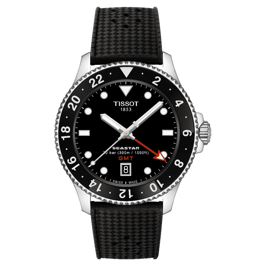 Tissot Seastar 1000 Quartz GMT Black 40mm Watch T1208521705100