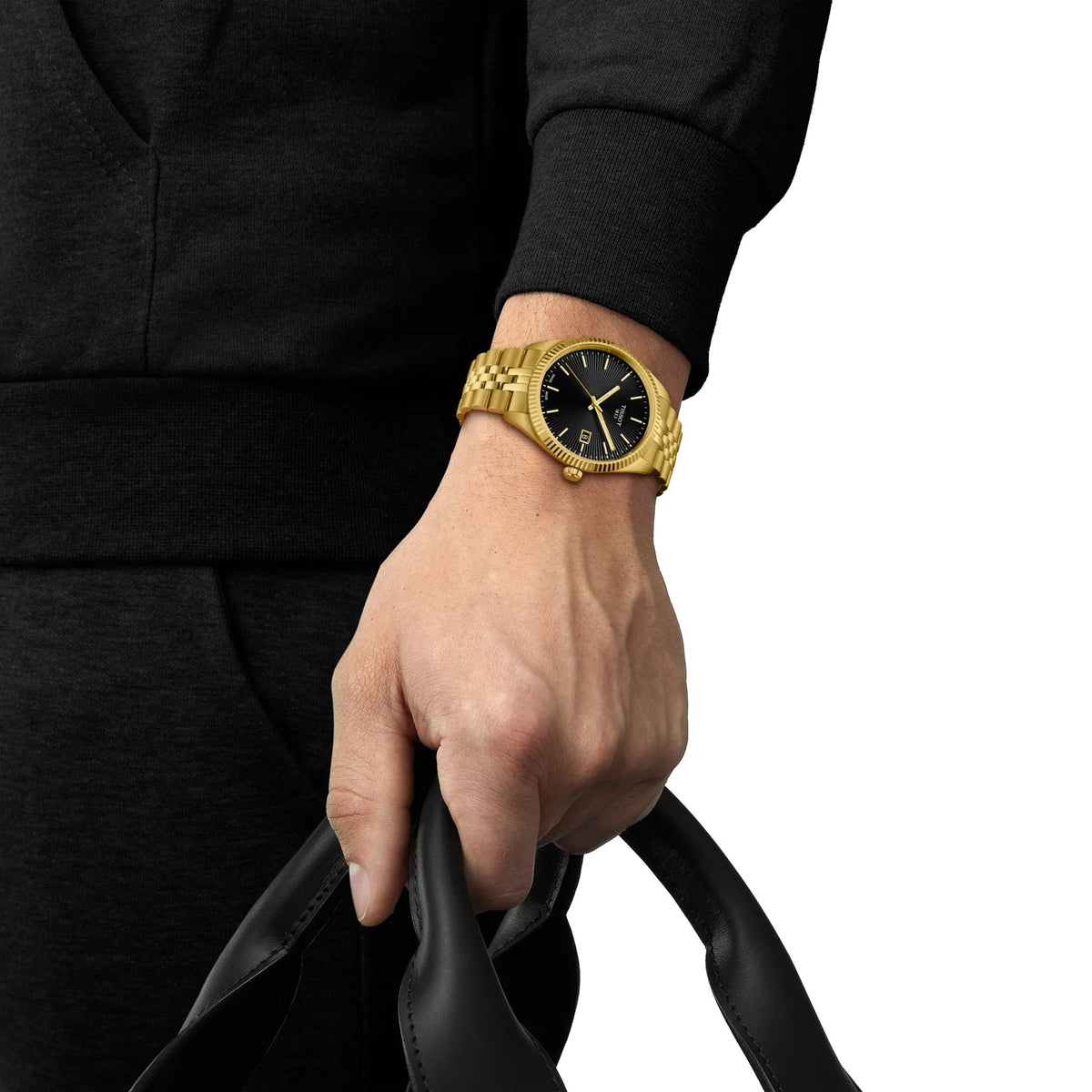 Tissot Ballade Black Dial 40mm Gold PVD Watch T1564103305100