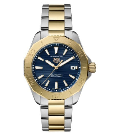 Tag Heuer Aquaracer Professional 200 Solargraph Two Tone 40mm Blue Watch