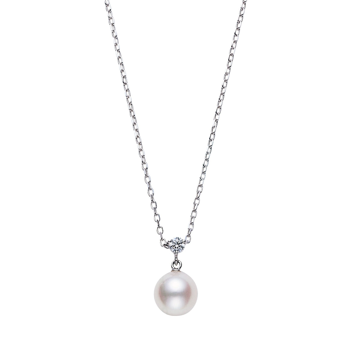 Mikimoto Pearl and Diamond 18ct White Gold Pendant