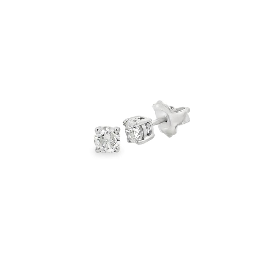 Diamond 18ct White Gold Round Brilliant 0.70ct Stud Earrings