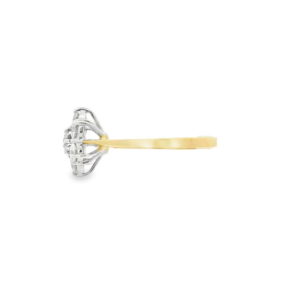 Diamond 18ct Yellow Gold 1.03ct Flower Cluster Ring
