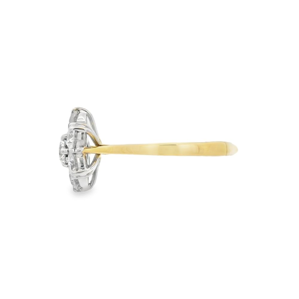 Diamond 18ct Yellow Gold 2.04ct Flower Cluster Ring