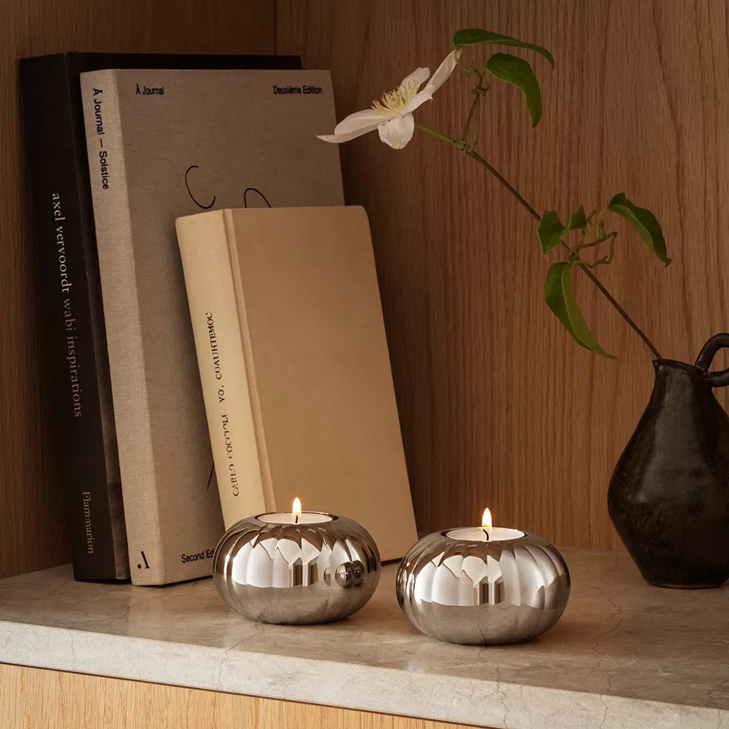 Georg Jensen Bernadotte Tealight Candleholders 2pcs