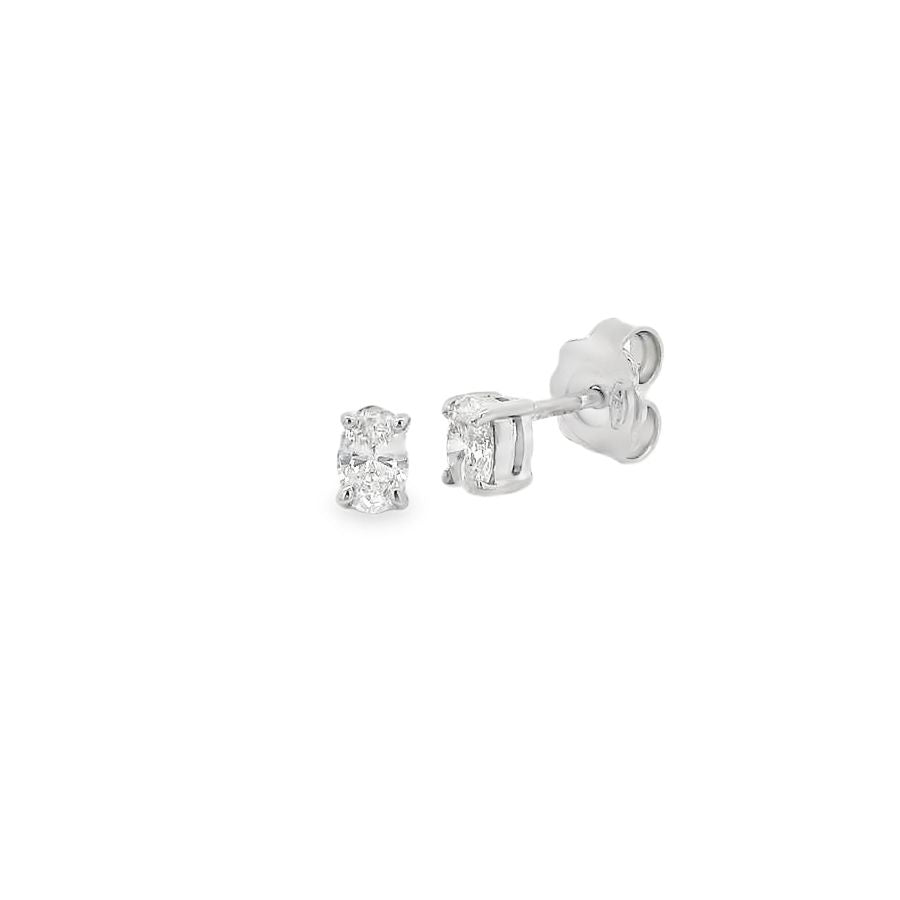 Diamond 18ct White Gold Oval Cut 0.50ct Stud Earrings