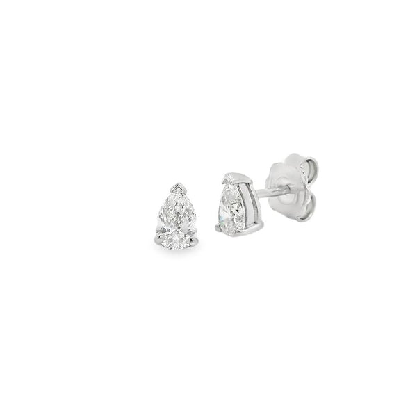 Diamond 18ct White Gold Pear Cut 1.00ct GIA Stud Earrings