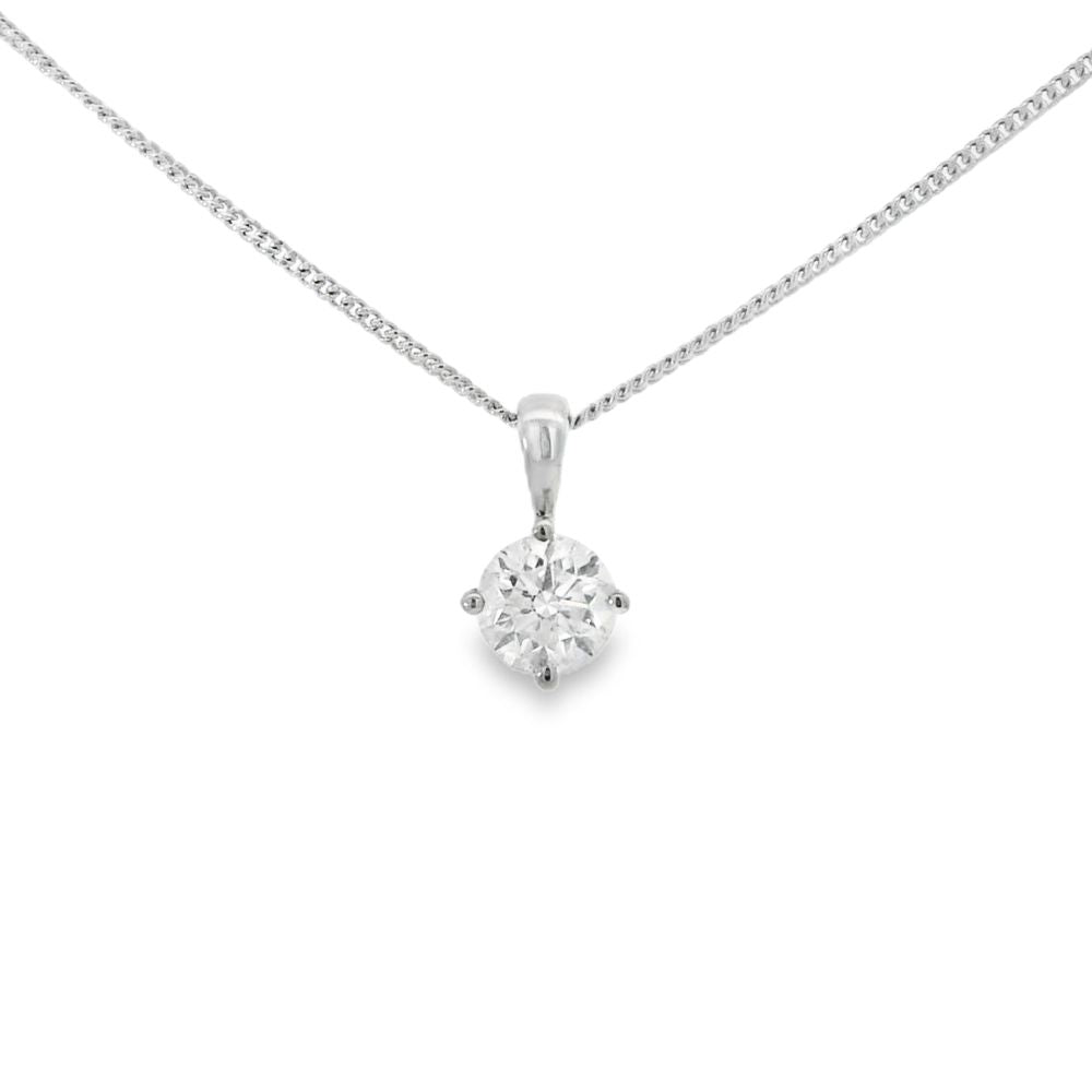 Diamond 18ct White Gold 0.70ct Round Brilliant Cut Pendant
