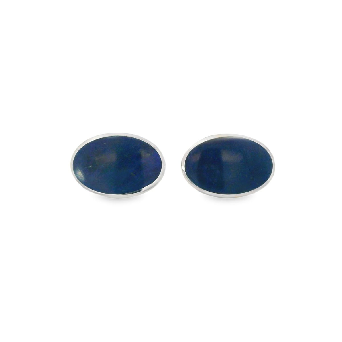 Silver Lapis Lazuli Oval Cufflinks