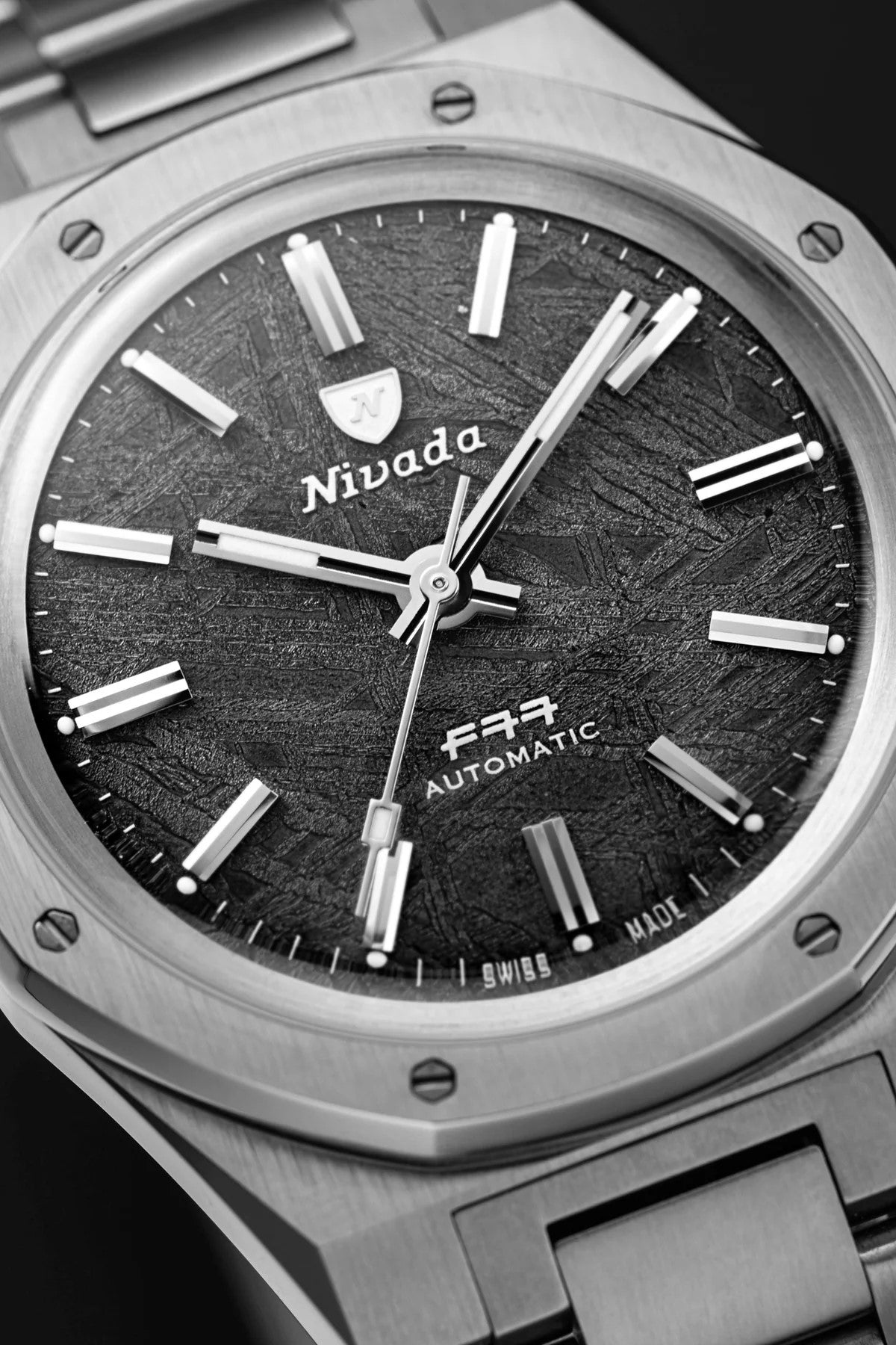 Nivada Grenchen F77 Stainless Steel Meteorite 37mm Watch 68016A77