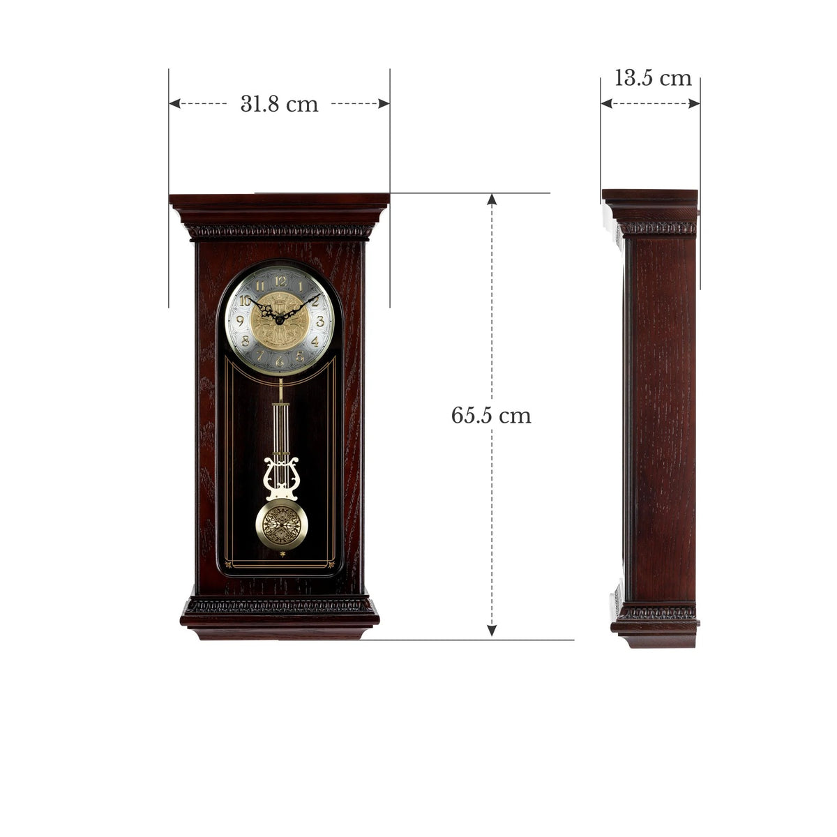 Seiko Quartz Wooden Pendulum Long Wall Clock