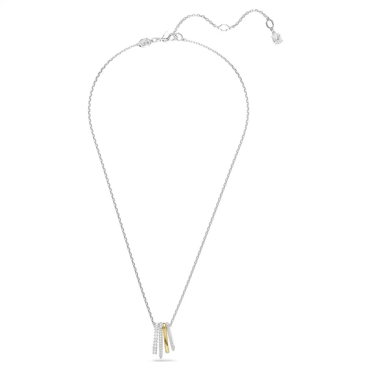 Swarovski Hyperbola Pendant, Mixed Cuts, White, Mixed Metal Finish