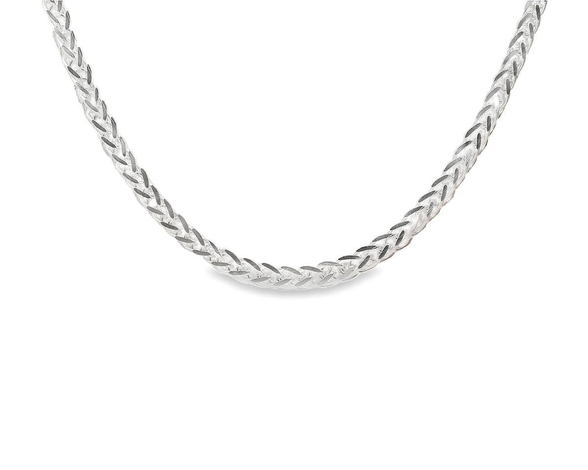 Silver Filed Spiga 24''/ 60cm Chain