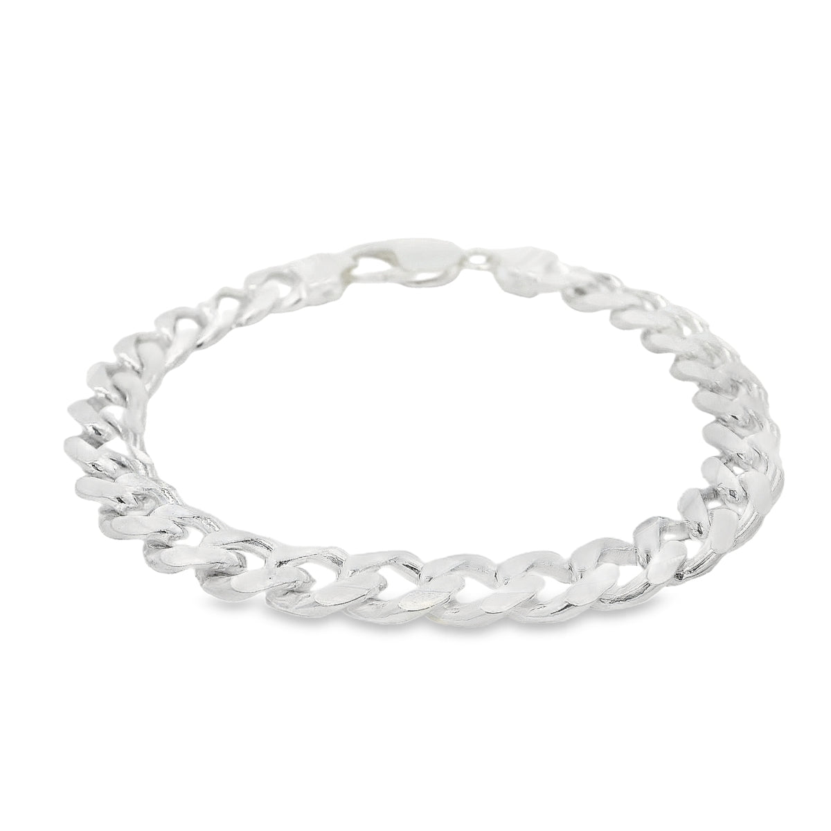 Silver Metric Curb 8.5''/21cm Bracelet